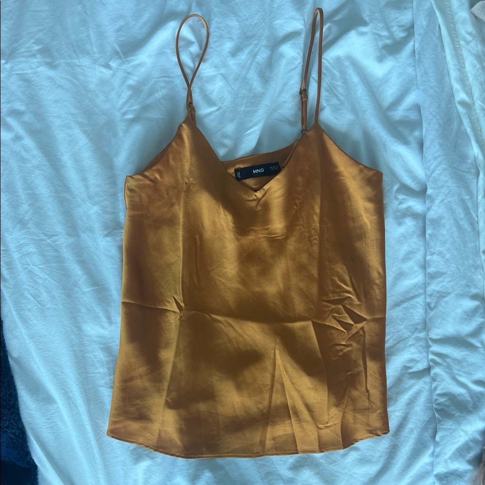 Mango Light Orange Spaghetti Strap Top